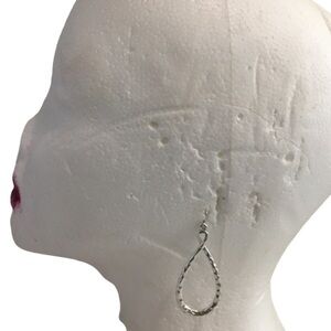 Dangling SILVER TONE OVAL EARRINGS